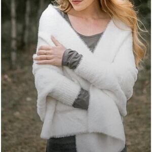 Mersea & Co The Chalet Wrap Shawl Sweater White One Size